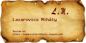 Lazarovics Mihály névjegykártya